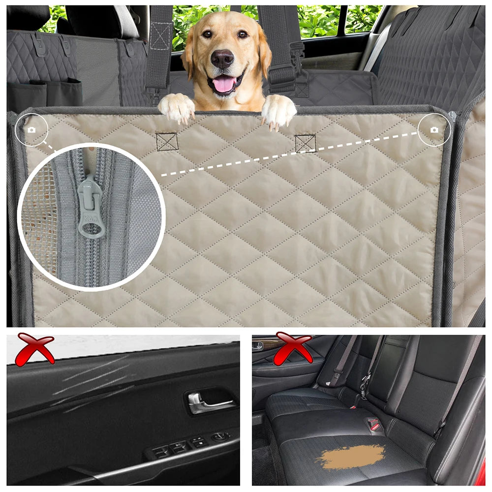 PETRAVEL Dog Car Seat Cover – Waterproof Hammock & Back Seat Protector