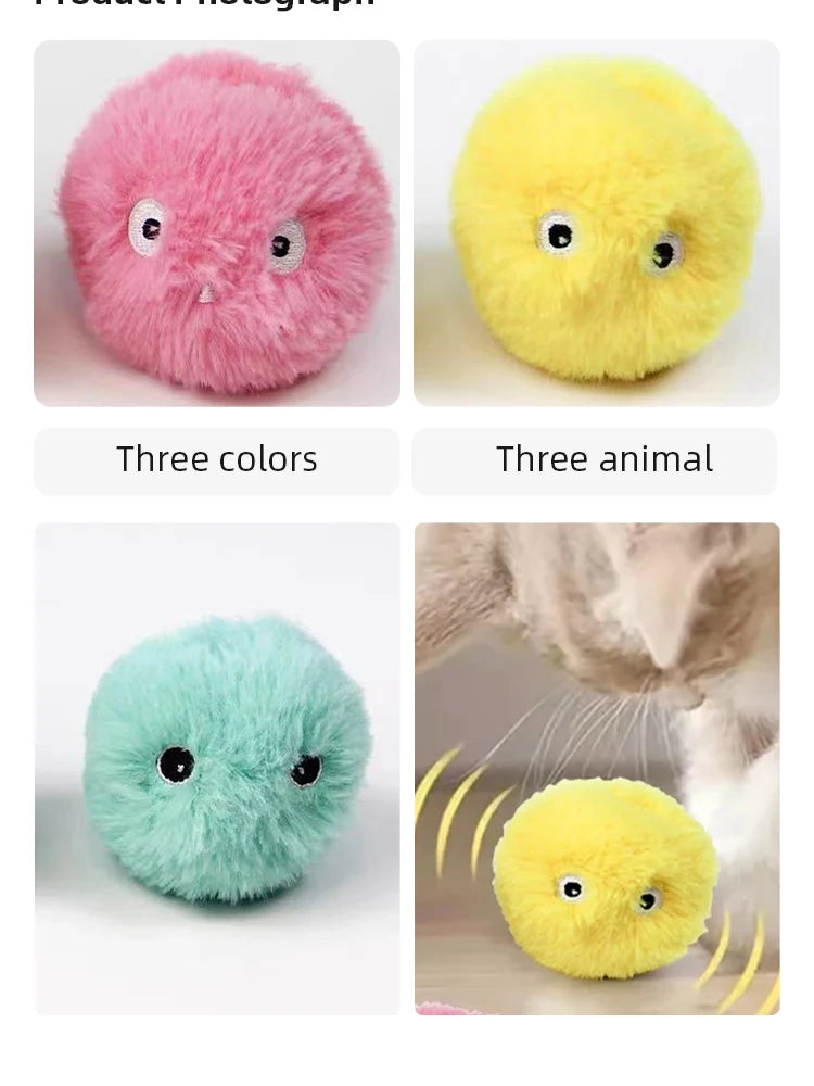 Interactive Cat Toy Ball β Smart Plush Catnip Ball with Sound, Touch & Training Play for Kittens & Cats