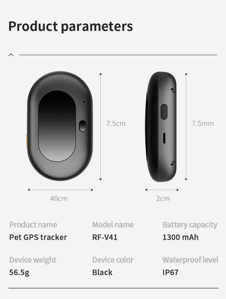 GPS Pet Tracking Collar – Waterproof Smart Locator with GEO Fence
