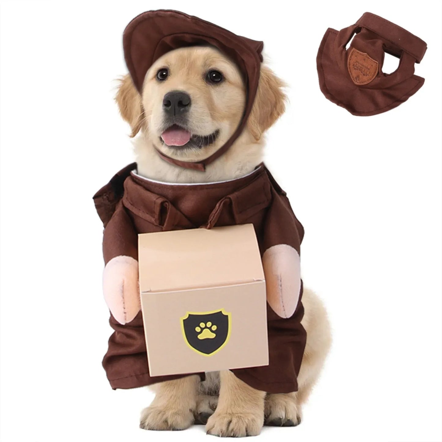 Funny Pet Courier Costume – Standing Outfit for Dogs & Cats, Cosplay Clothes for Halloween & Parties