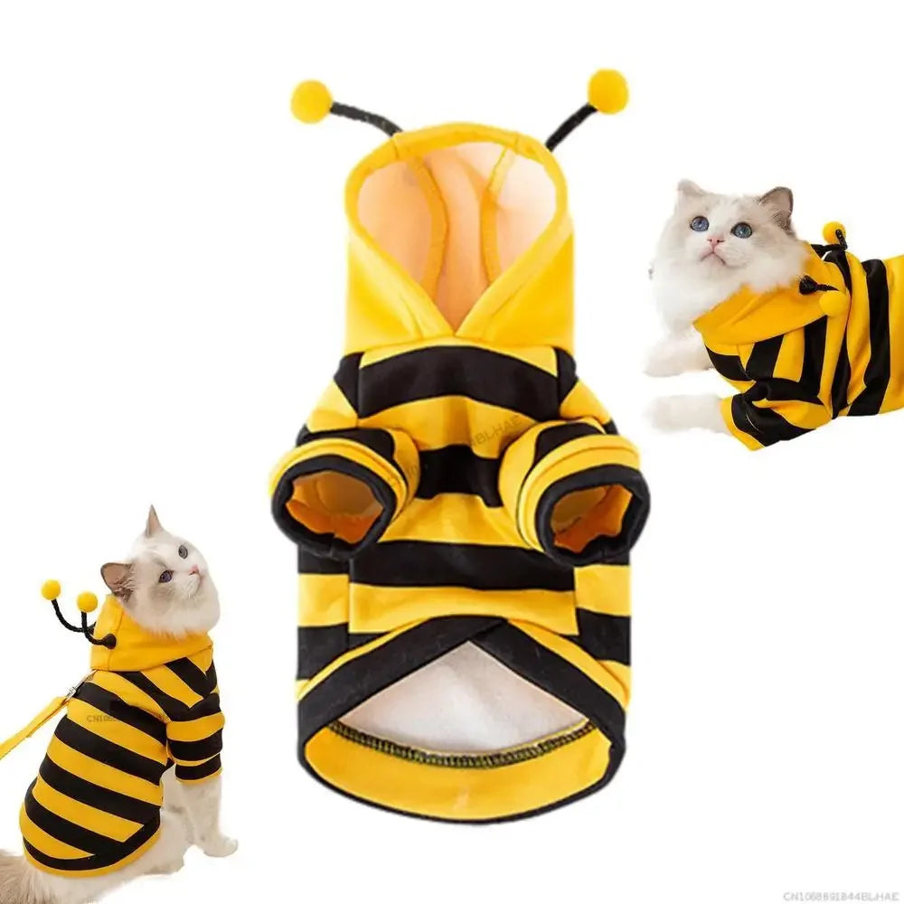 Dog Bee Costume – Cute Pet Bee Hoodie for Dogs & Cats