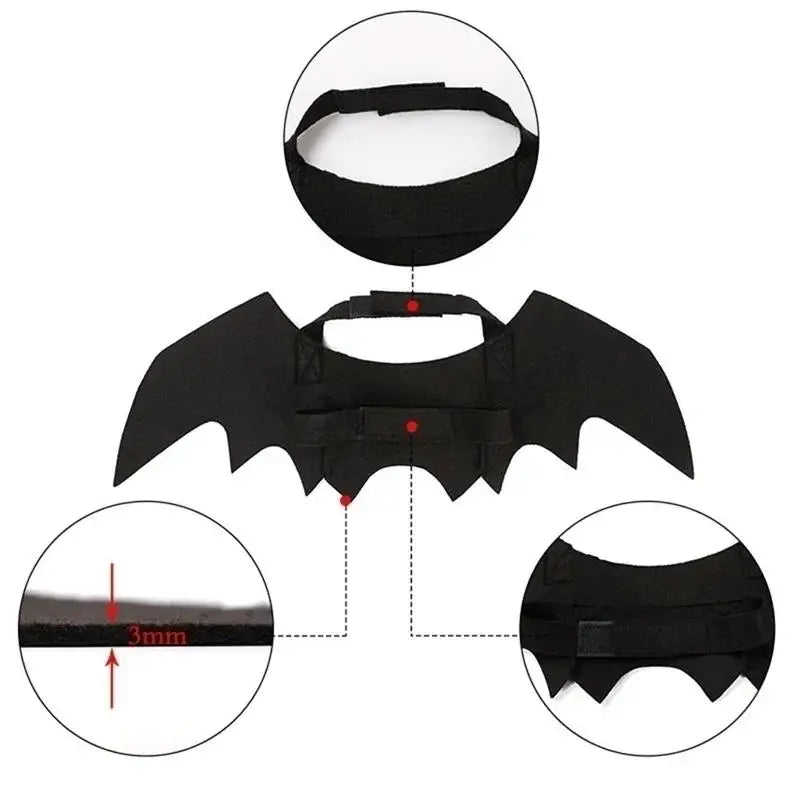Halloween Pet Bat Wings Costume – Cute Cat Dog Harness Outfit for Party & Cosplay
