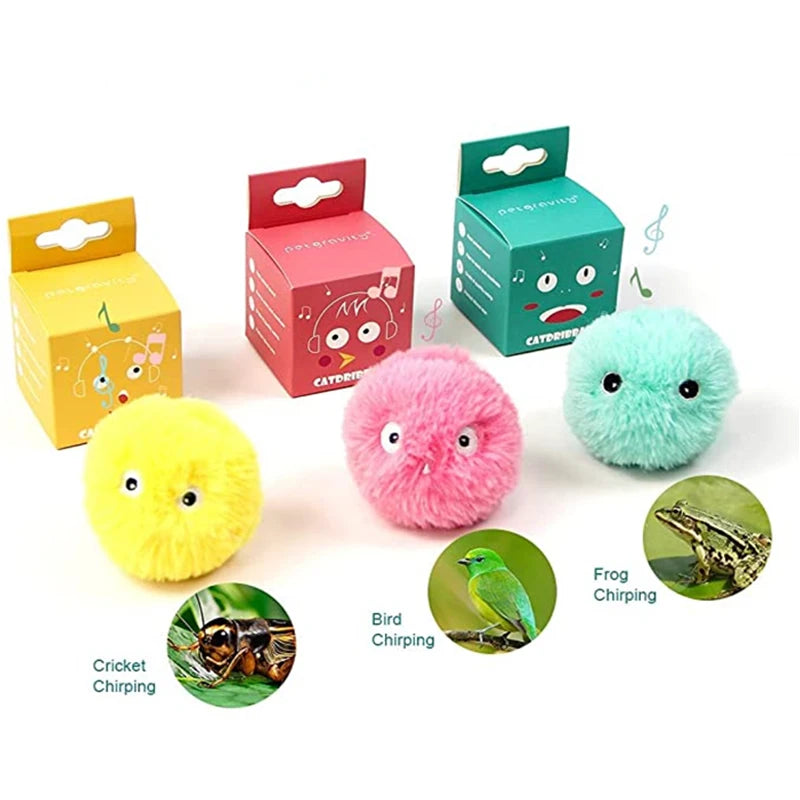 Interactive Cat Toy Ball β Smart Plush Catnip Ball with Sound, Touch & Training Play for Kittens & Cats