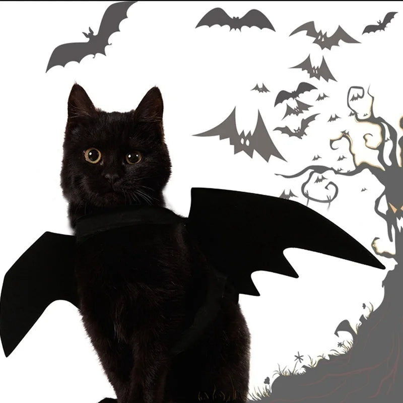 Halloween Pet Bat Wings Costume – Cute Cat Dog Harness Outfit for Party & Cosplay