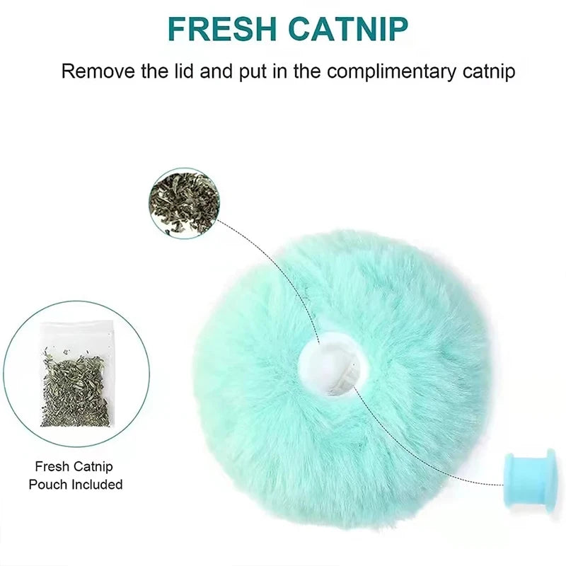 Interactive Cat Toy Ball β Smart Plush Catnip Ball with Sound, Touch & Training Play for Kittens & Cats