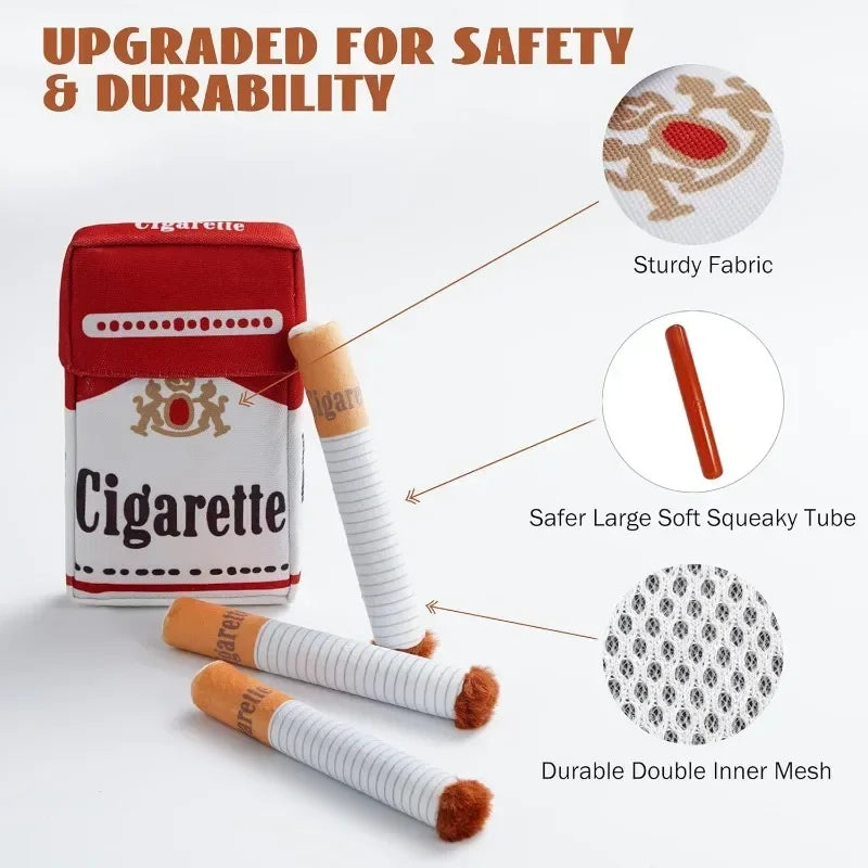 Funny Plush Cigarette Dog Toy β Chewable Interactive Gift for Playful Dogs & Puppies