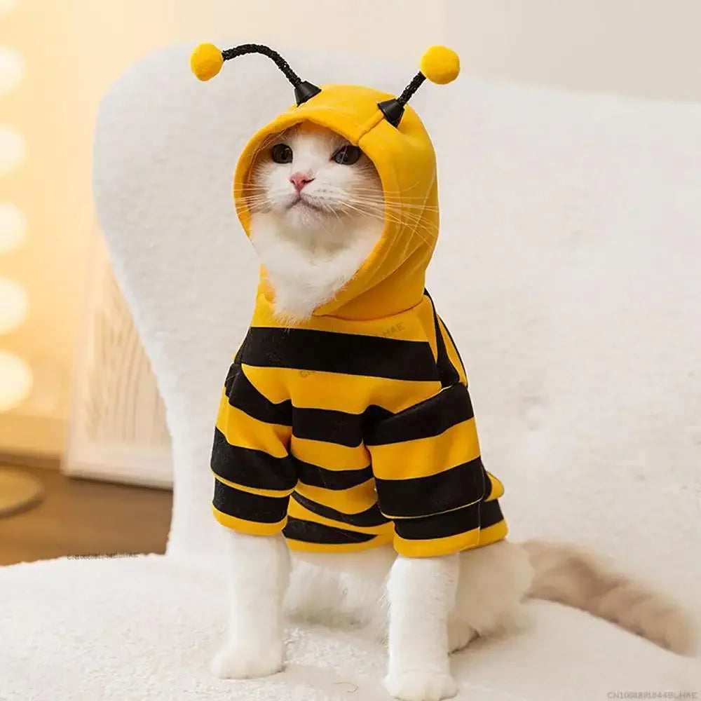 Dog Bee Costume – Cute Pet Bee Hoodie for Dogs & Cats