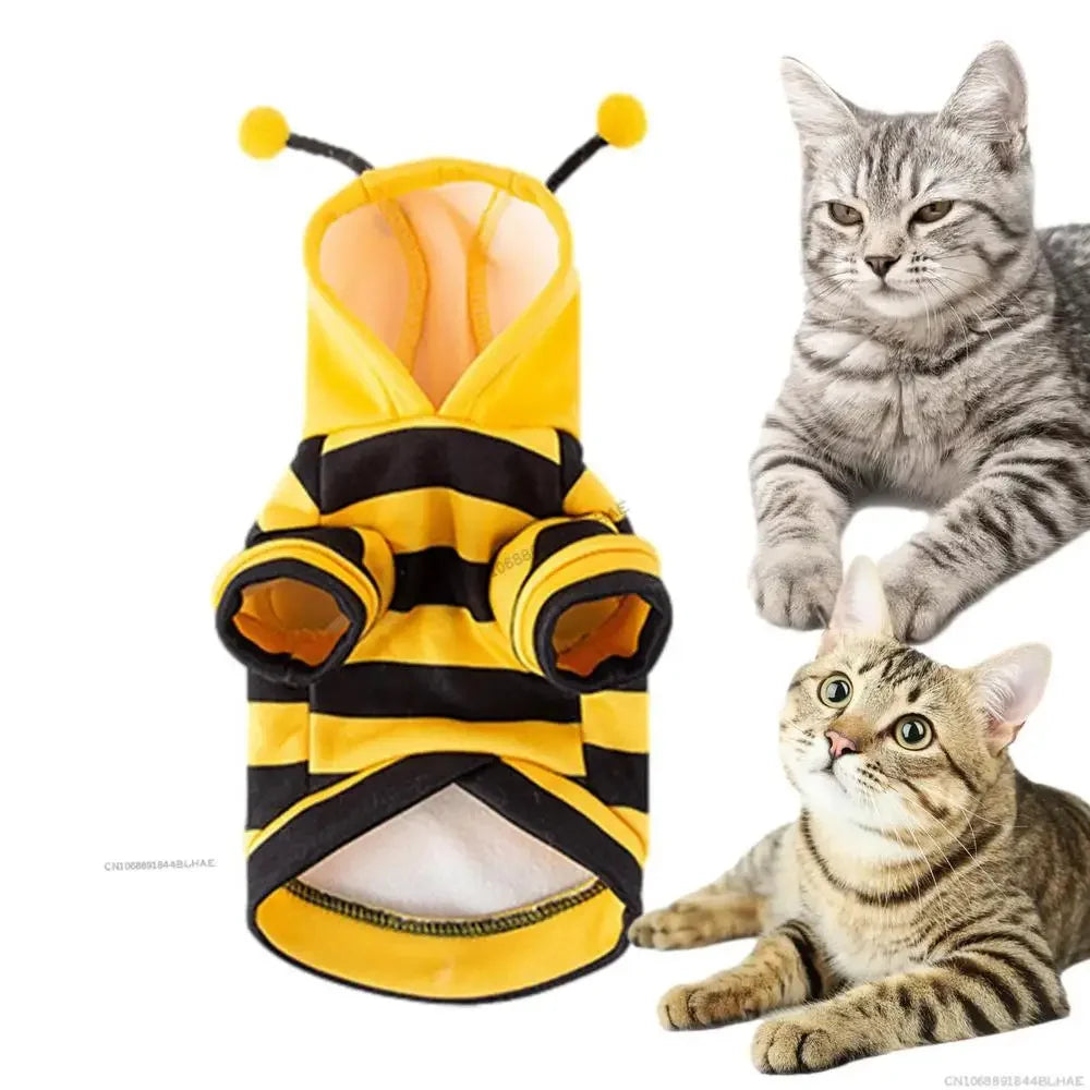Dog Bee Costume – Cute Pet Bee Hoodie for Dogs & Cats