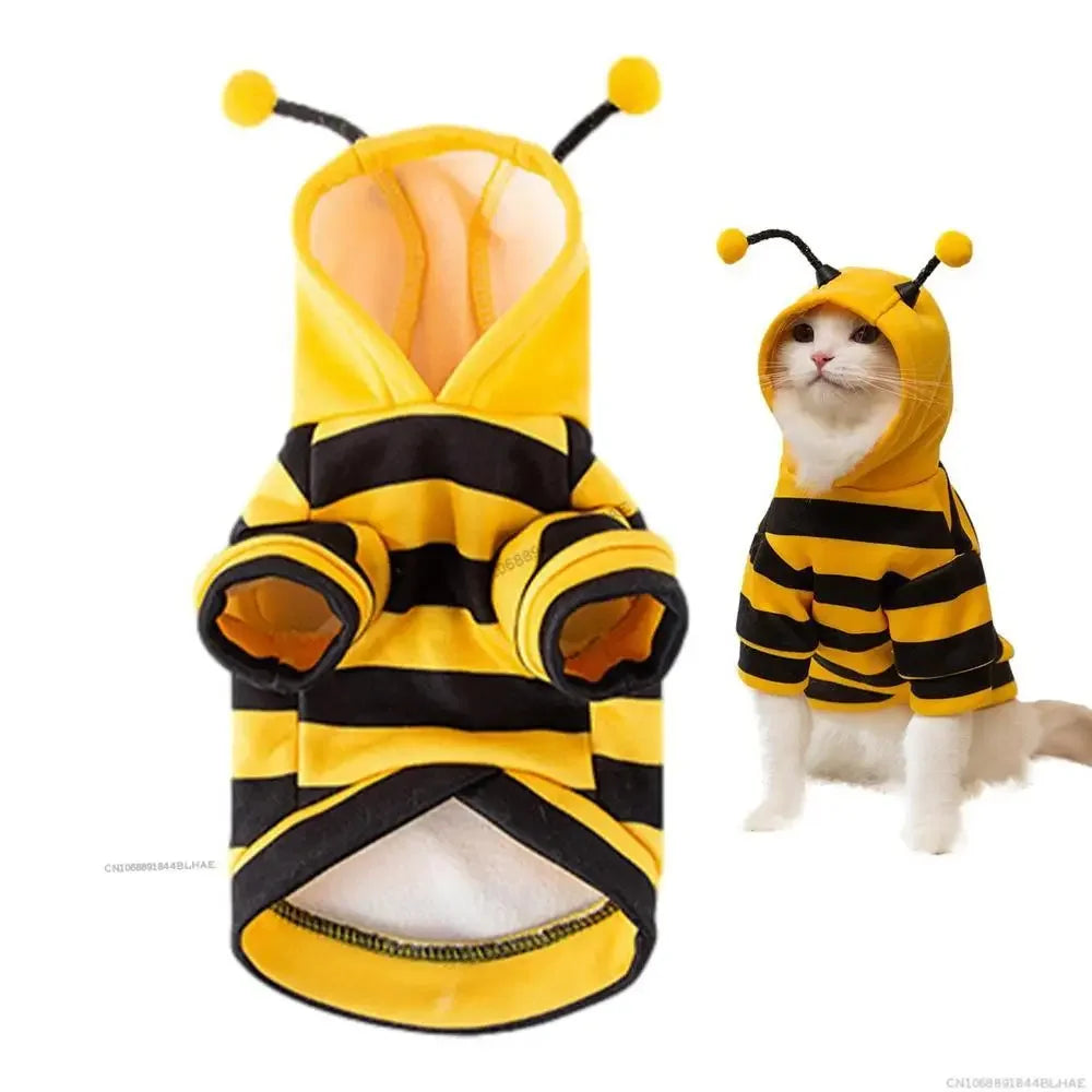 Dog Bee Costume – Cute Pet Bee Hoodie for Dogs & Cats