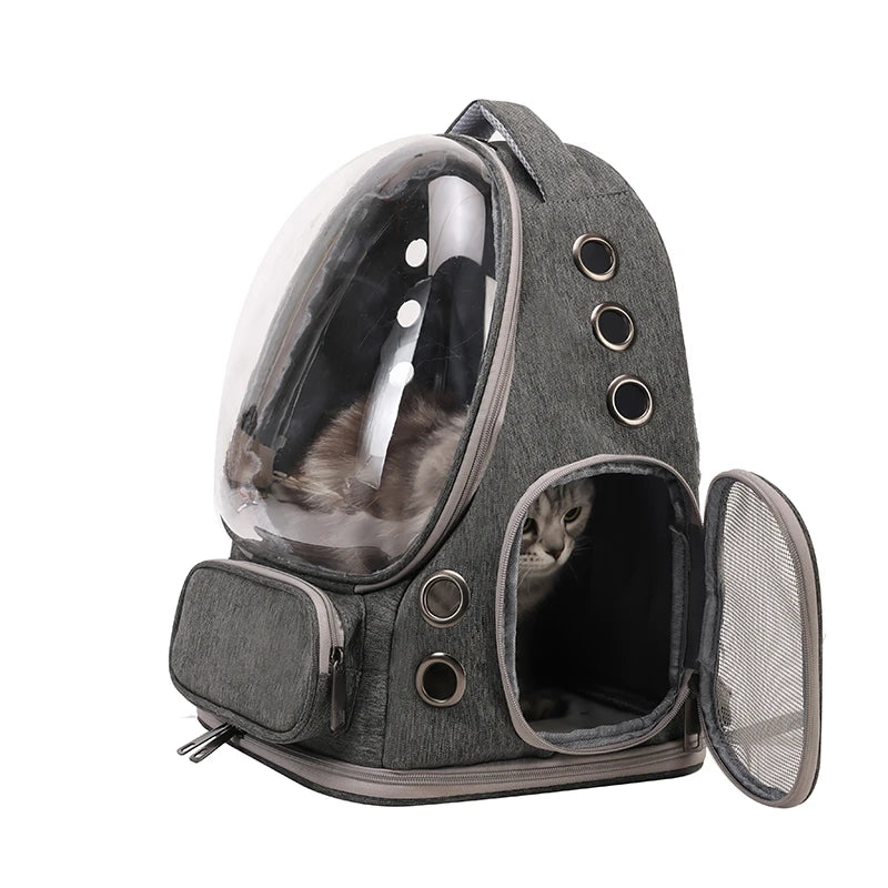 Cat Carrier Backpack โ Bubble Pet Carrier Bag with Air Holes for Cats & Small Dogs