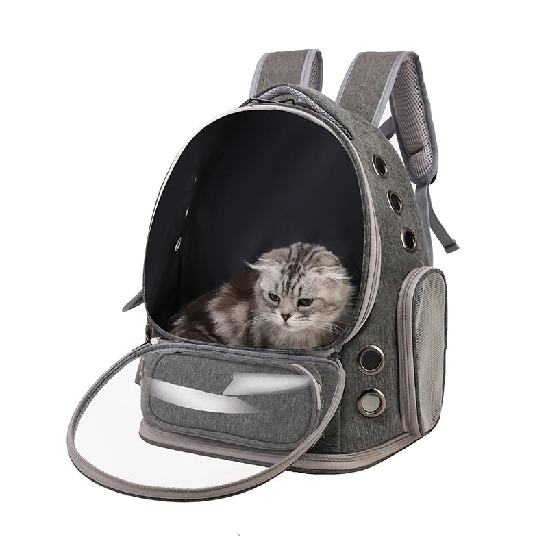 Cat Carrier Backpack โ Bubble Pet Carrier Bag with Air Holes for Cats & Small Dogs
