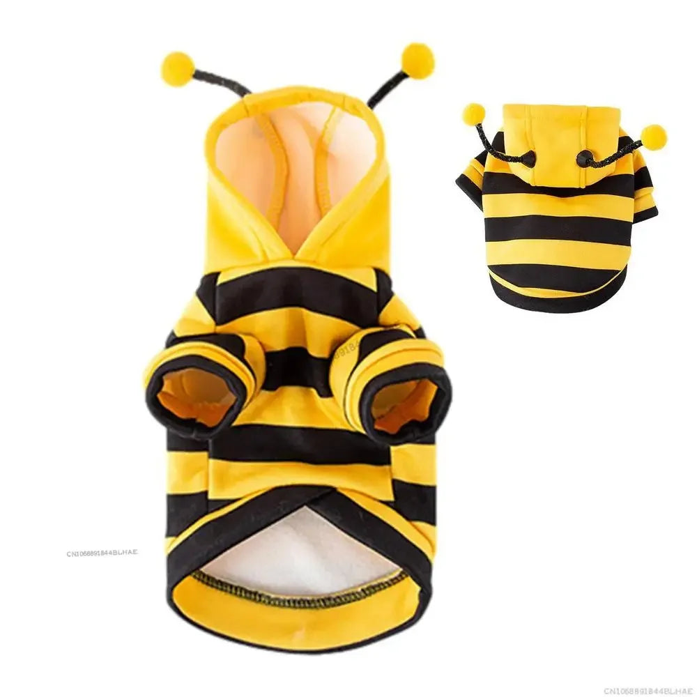 Dog Bee Costume – Cute Pet Bee Hoodie for Dogs & Cats