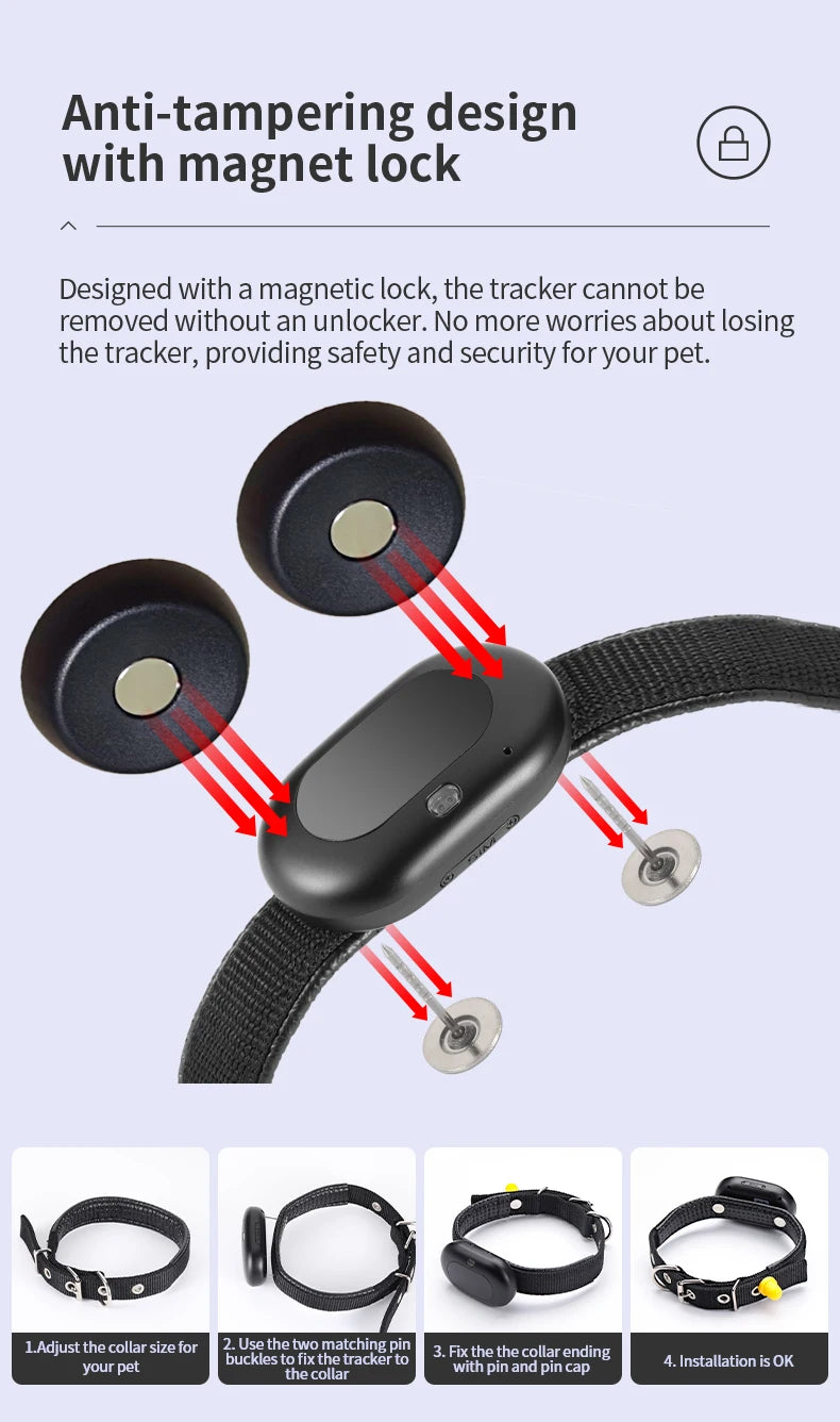 GPS Pet Tracking Collar – Waterproof Smart Locator with GEO Fence