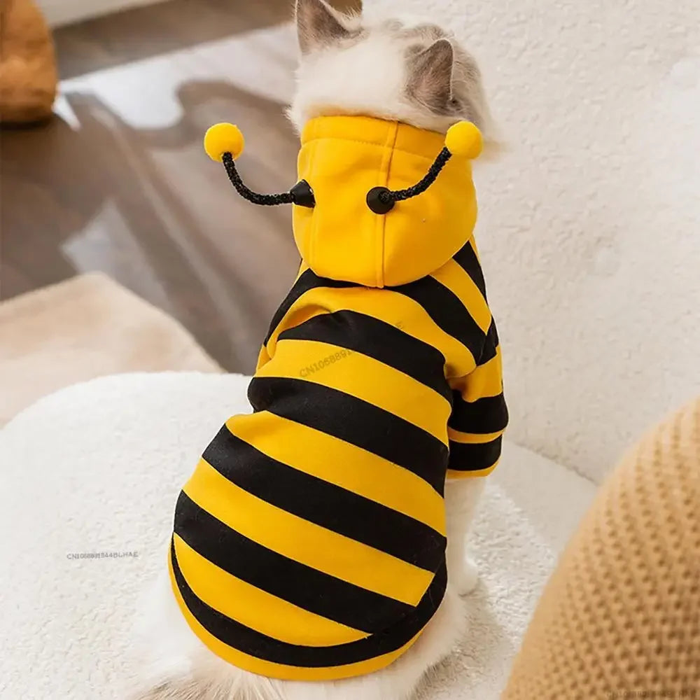Dog Bee Costume – Cute Pet Bee Hoodie for Dogs & Cats