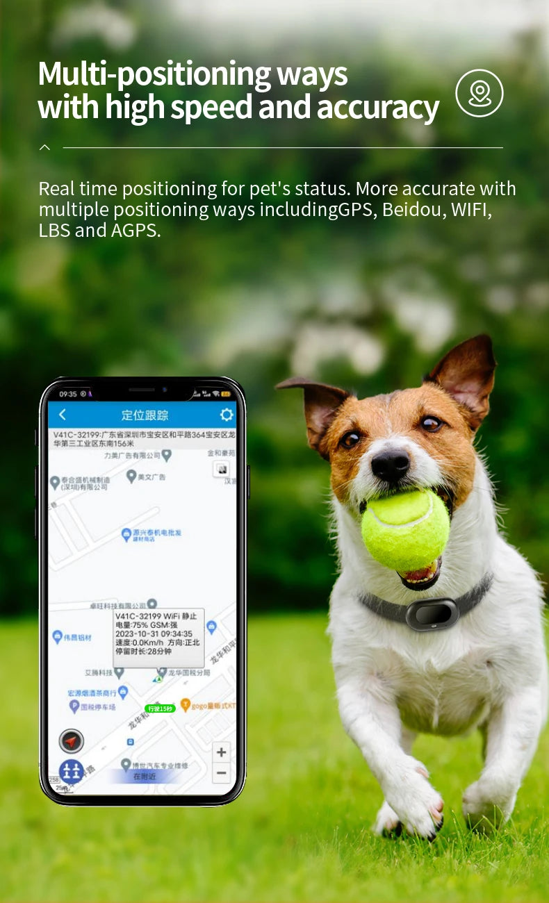 GPS Pet Tracking Collar – Waterproof Smart Locator with GEO Fence