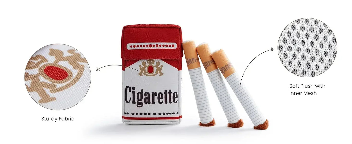 Funny Plush Cigarette Dog Toy β Chewable Interactive Gift for Playful Dogs & Puppies