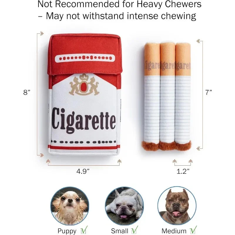 Funny Plush Cigarette Dog Toy β Chewable Interactive Gift for Playful Dogs & Puppies
