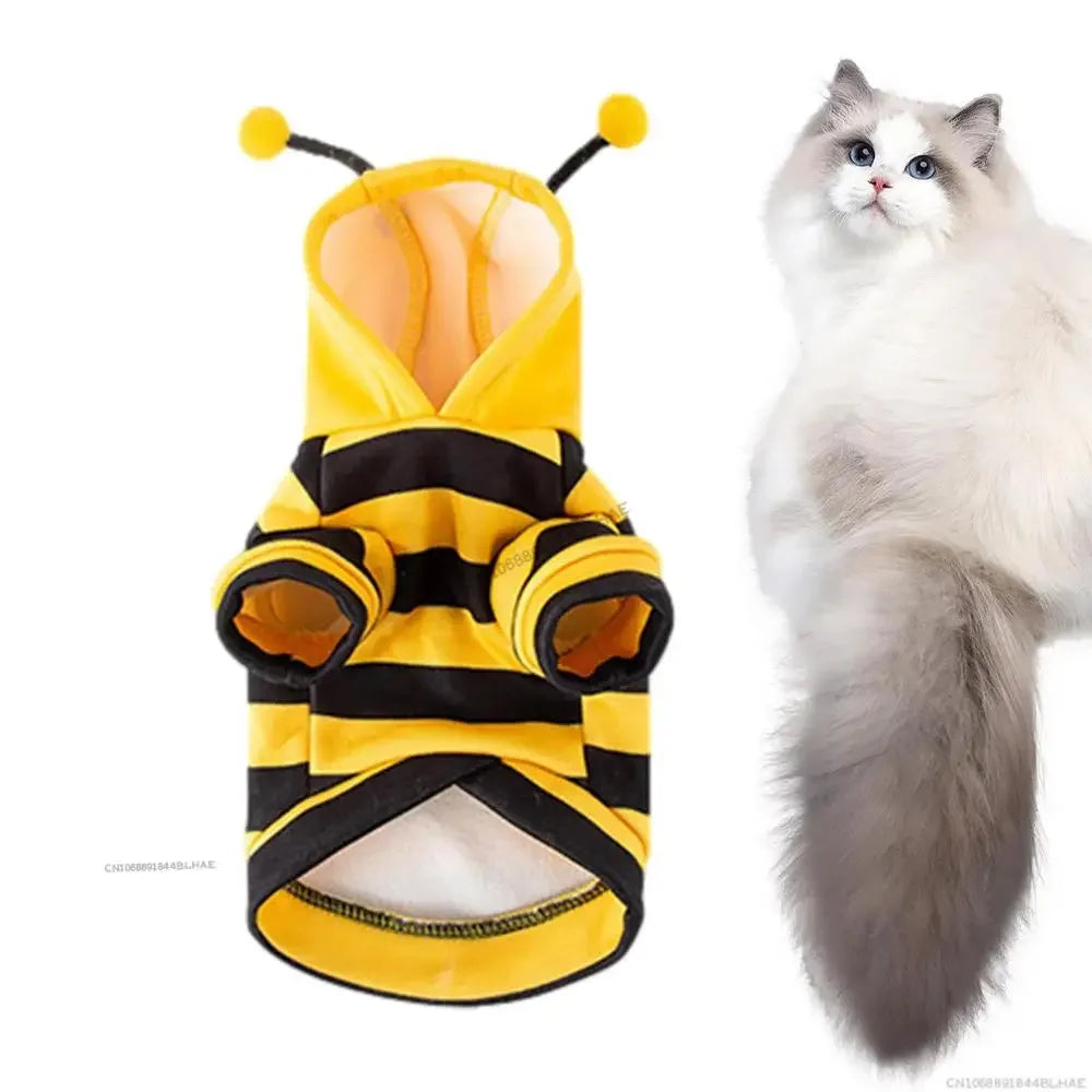 Dog Bee Costume – Cute Pet Bee Hoodie for Dogs & Cats