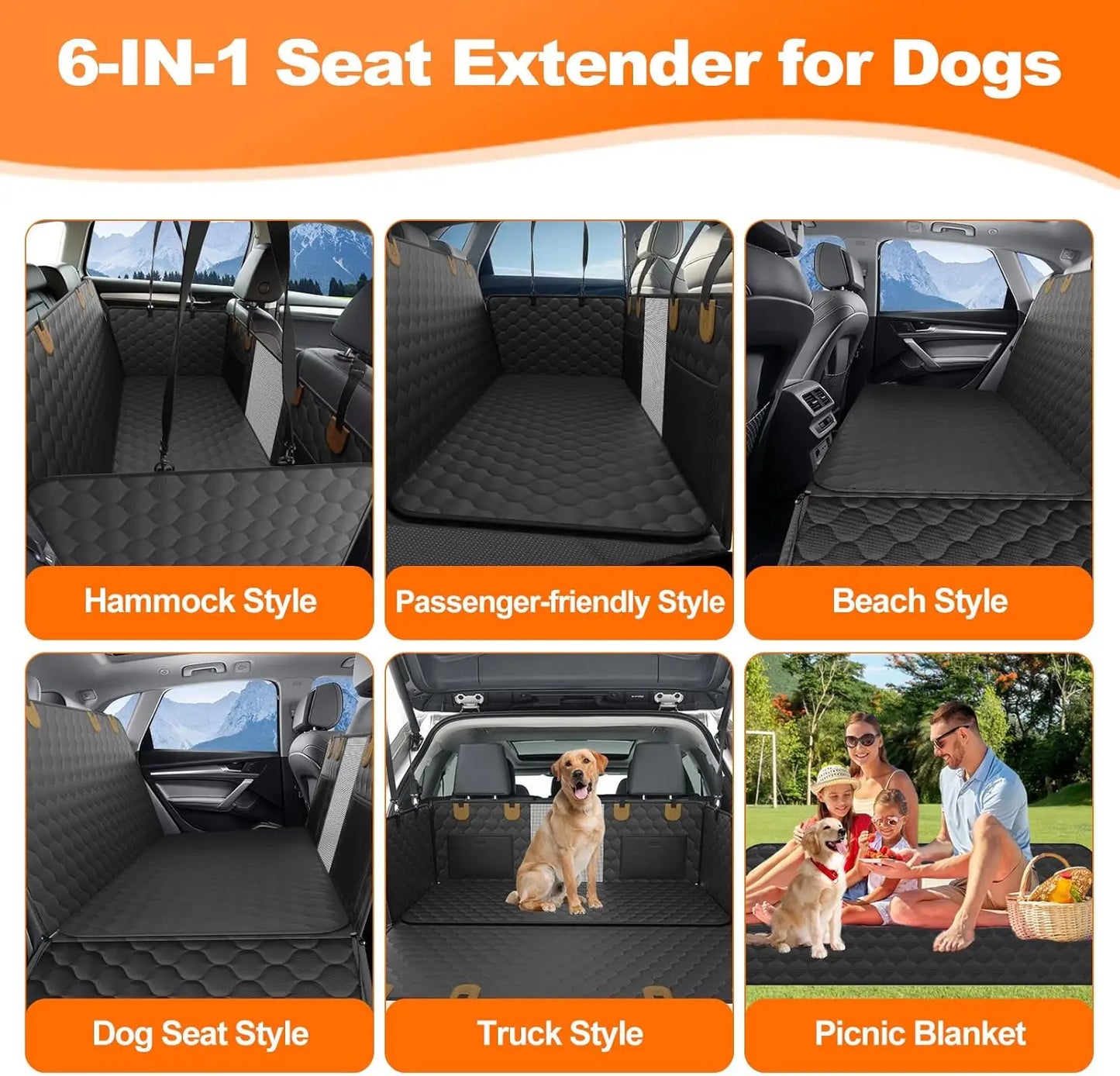 Dog Car Bed – Waterproof & Foldable Travel Seat for Pets