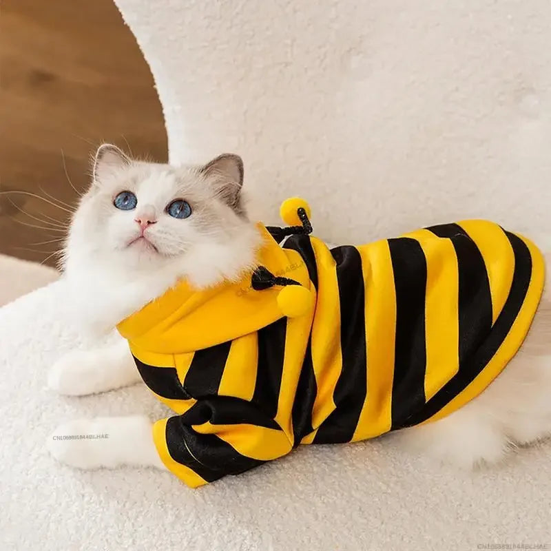 Dog Bee Costume – Cute Pet Bee Hoodie for Dogs & Cats