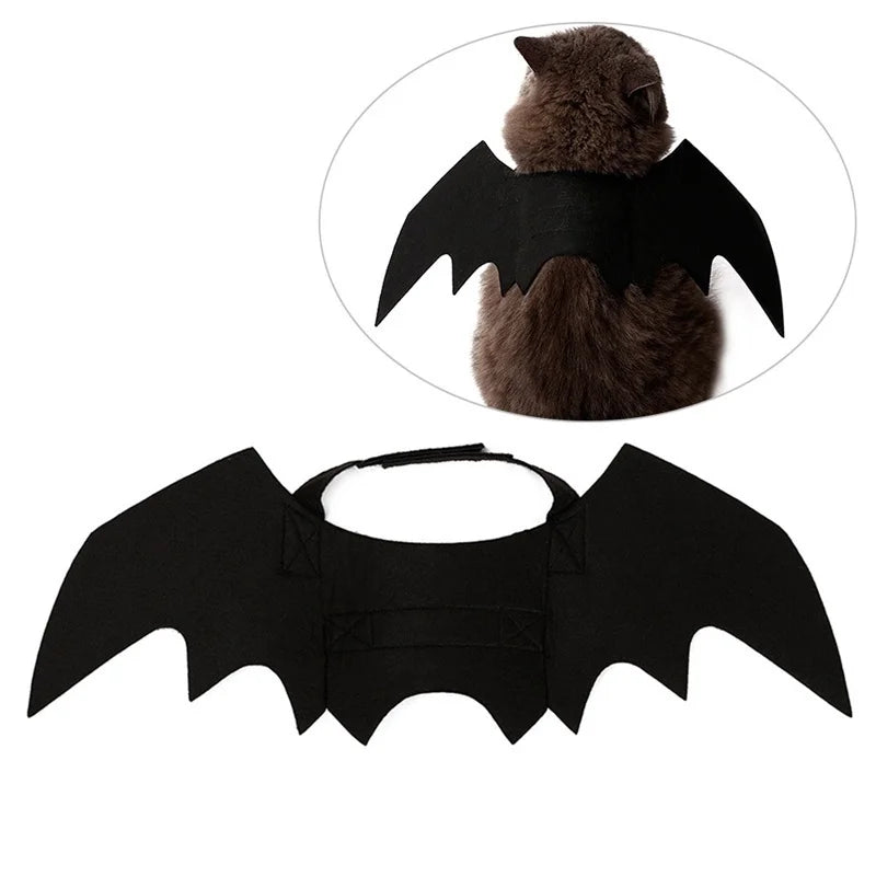 Halloween Pet Bat Wings Costume – Cute Cat Dog Harness Outfit for Party & Cosplay