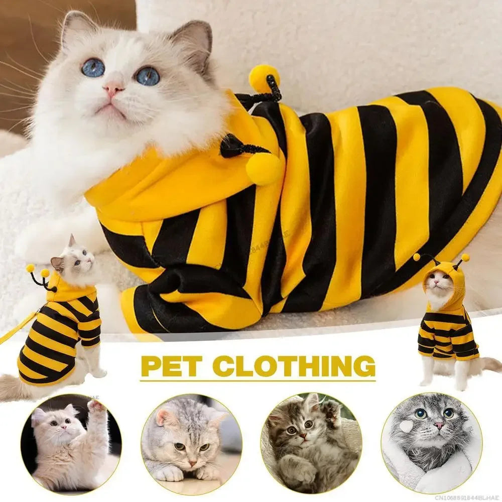 Dog Bee Costume – Cute Pet Bee Hoodie for Dogs & Cats