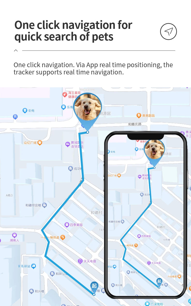 GPS Pet Tracking Collar – Waterproof Smart Locator with GEO Fence