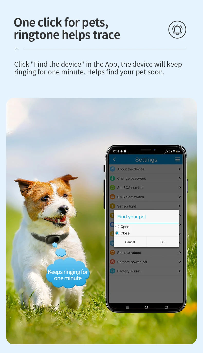 GPS Pet Tracking Collar – Waterproof Smart Locator with GEO Fence
