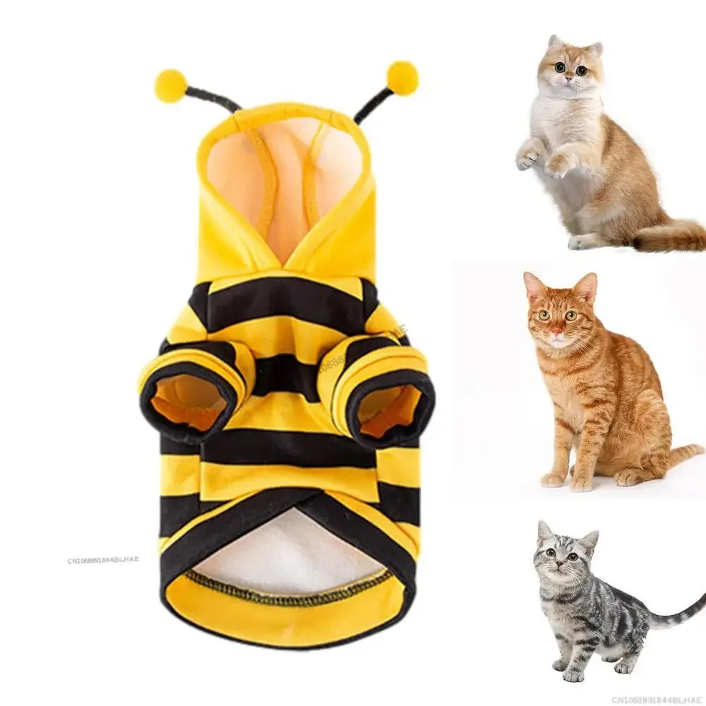 Dog Bee Costume – Cute Pet Bee Hoodie for Dogs & Cats