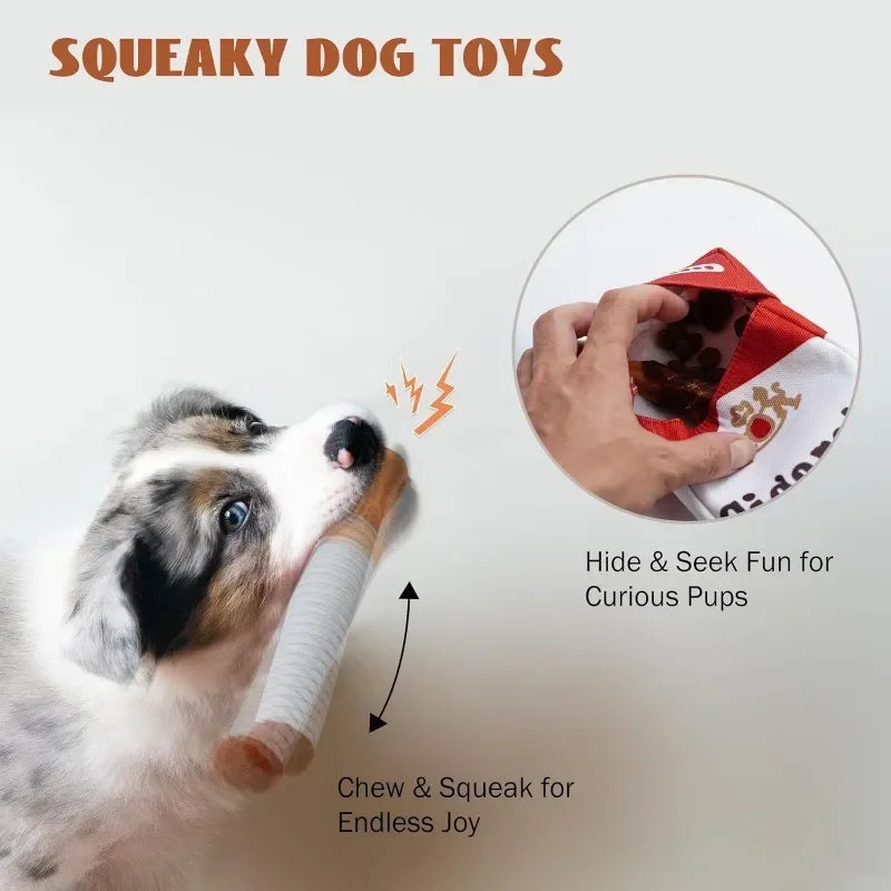Funny Plush Cigarette Dog Toy β Chewable Interactive Gift for Playful Dogs & Puppies