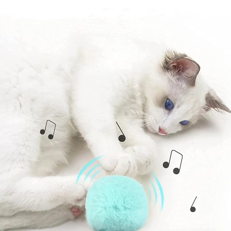 Interactive Cat Toy Ball β Smart Plush Catnip Ball with Sound, Touch & Training Play for Kittens & Cats