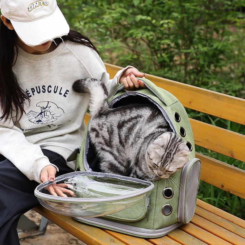 Cat Carrier Backpack – Bubble Pet Carrier Bag with Air Holes for Cats & Small Dogs