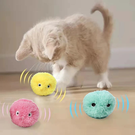 Interactive Cat Toy Ball – Smart Plush Catnip Ball with Sound, Touch & Training Play for Kittens & Cats