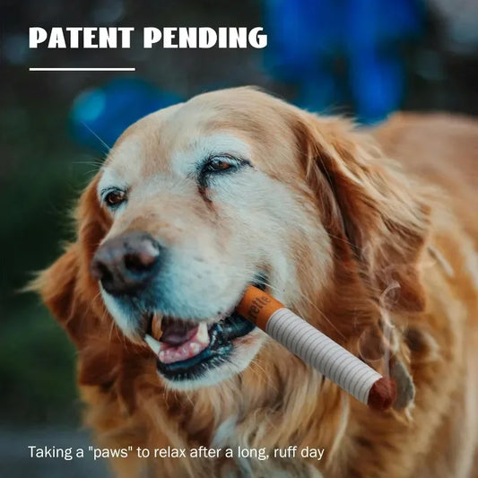 Funny Plush Cigarette Dog Toy – Chewable Interactive Gift for Playful Dogs & Puppies