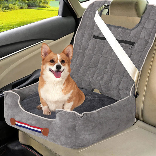 Dog Car Seat Bed – Booster & Travel Carrier with Safety Belt