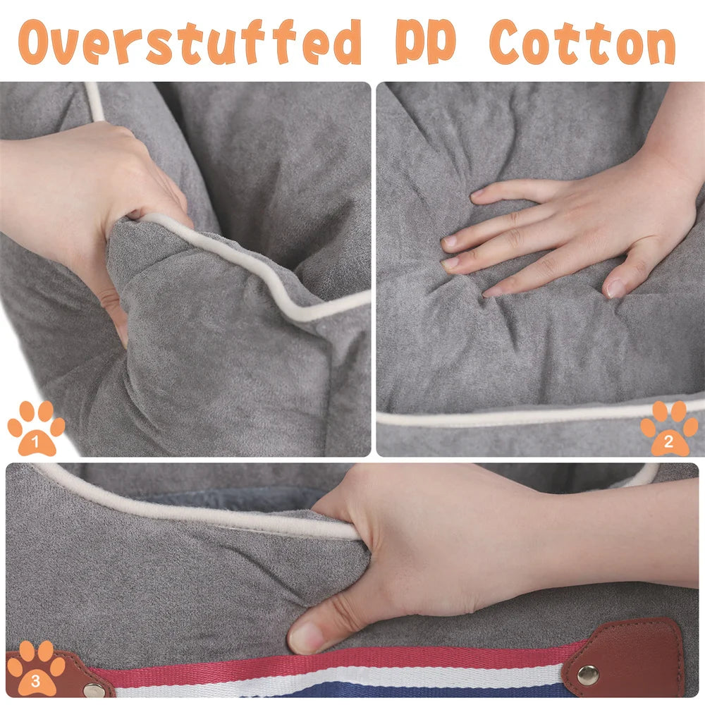 Dog Car Seat Bed – Booster & Travel Carrier with Safety Belt