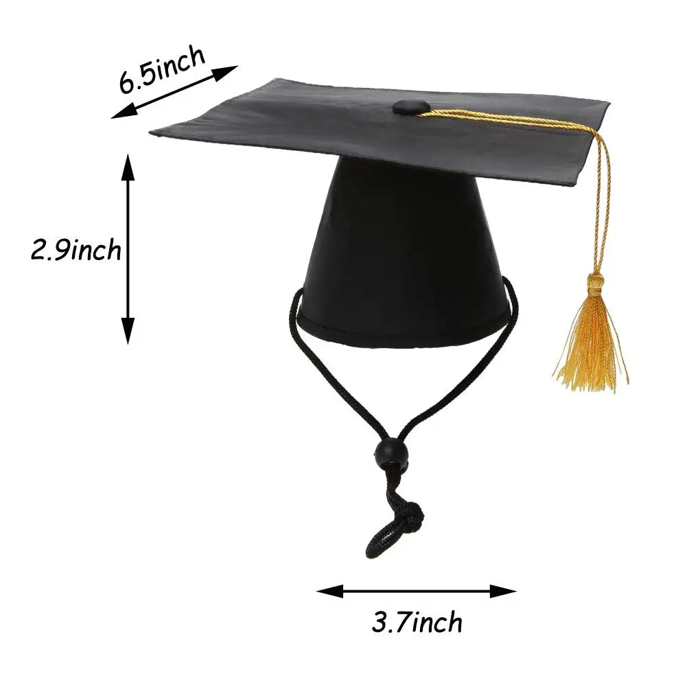 Pet Graduation Cap with Bow Tie & Neck Tie – Cute Dog & Cat Graduation Costume Accessory