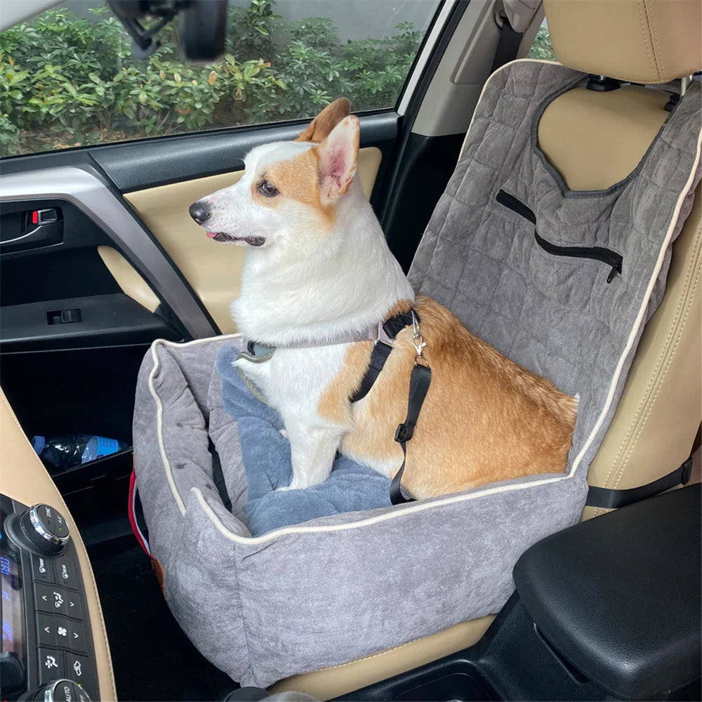 Dog Car Seat Bed – Booster & Travel Carrier with Safety Belt