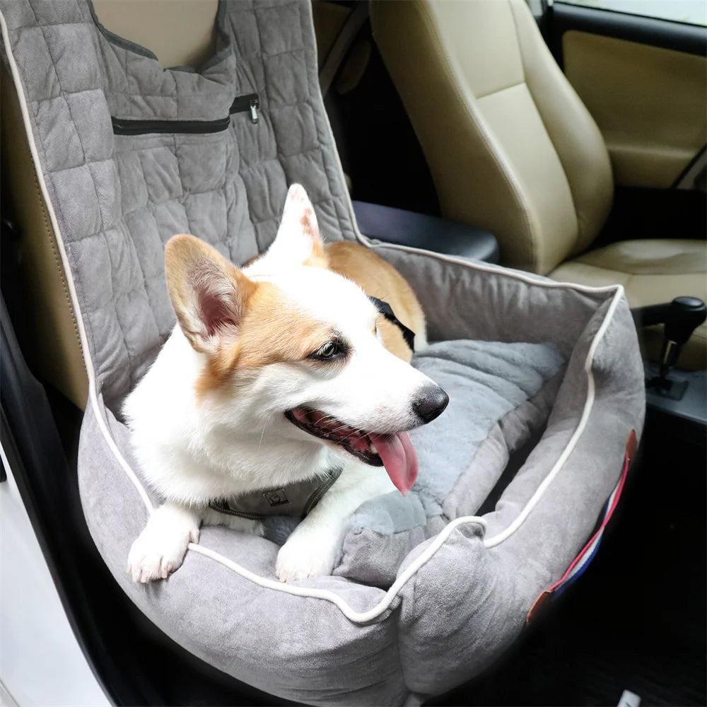 Dog Car Seat Bed – Booster & Travel Carrier with Safety Belt