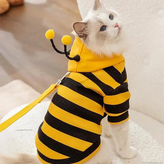 Dog Bee Costume – Cute Pet Bee Hoodie for Dogs & Cats